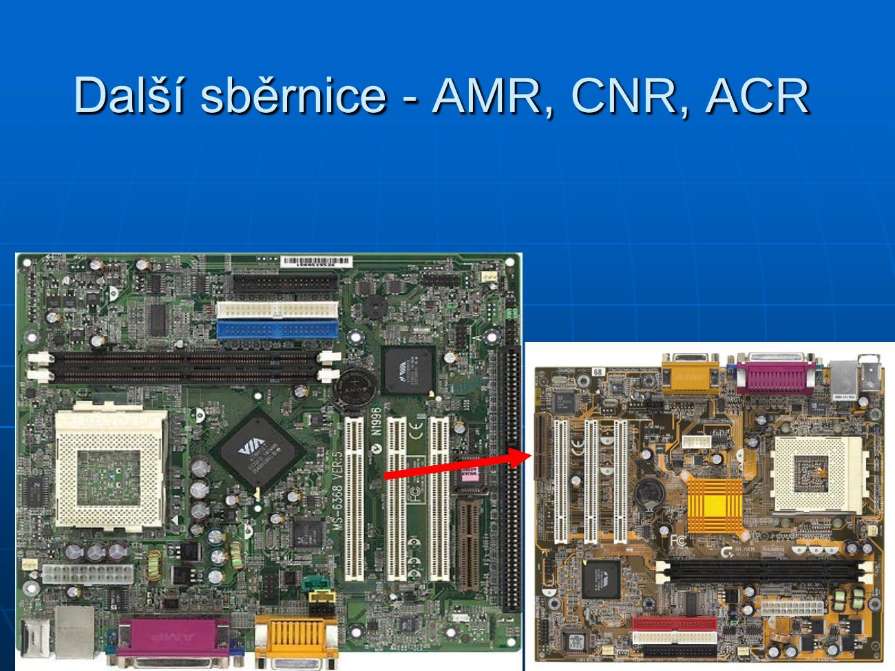 AMR a CNR sloty na základních deskách
