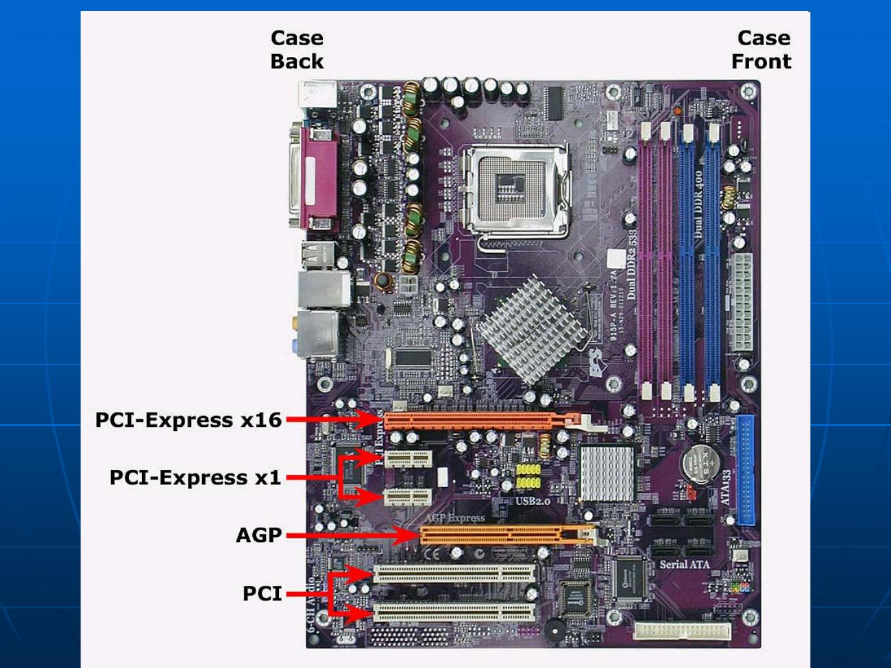 Základní deska se všemi typy slotů – PCIe x16, PCIe x1, AGP, PCI